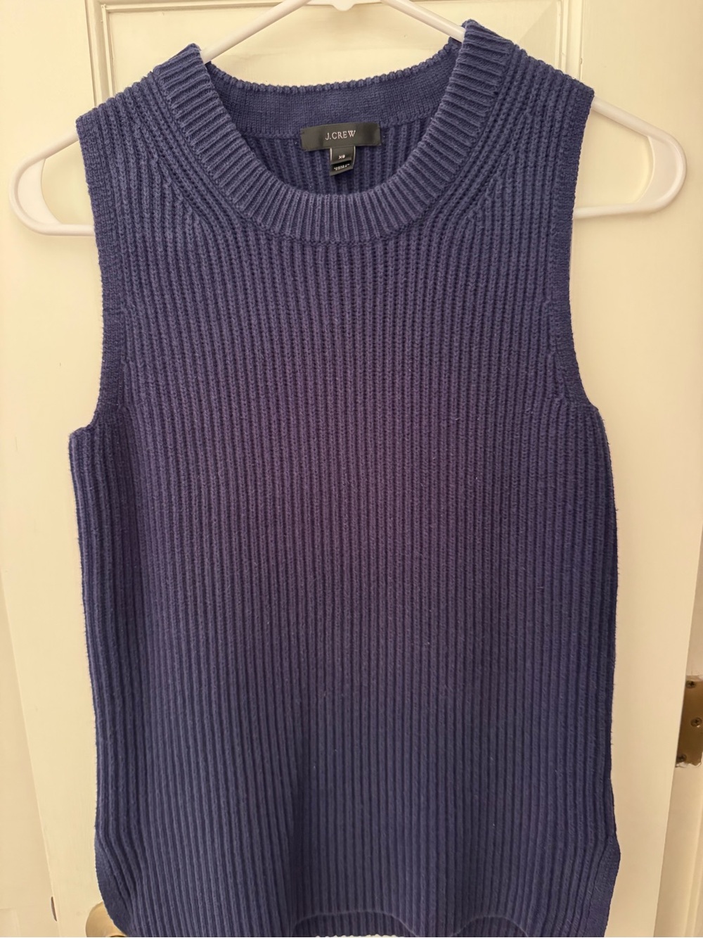 J.Crew Sleeveless Ribbed Knit Shell in Navy